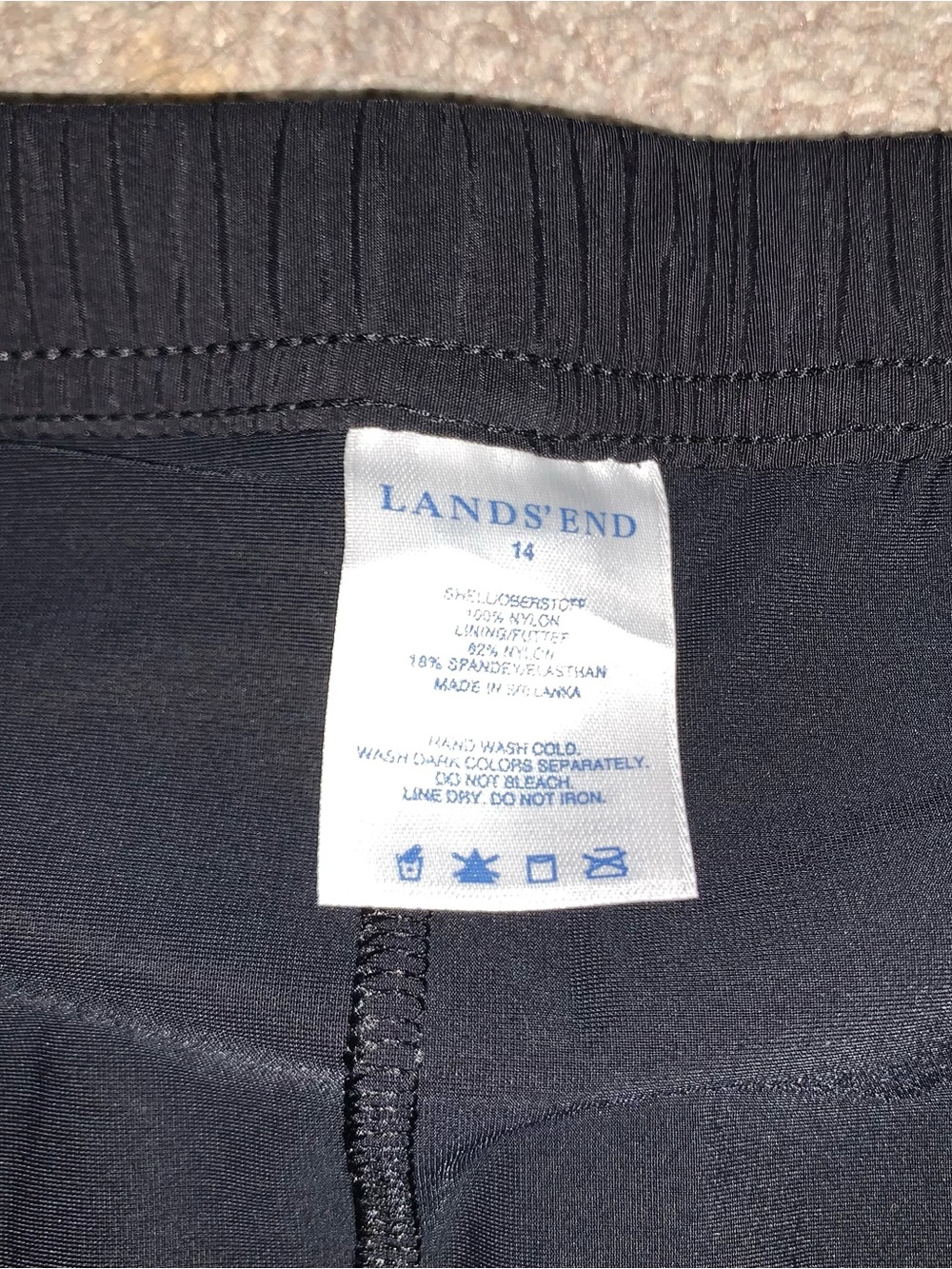 Lands' End Black Women's Swim Athletic Shorts - Picture 3 of 3